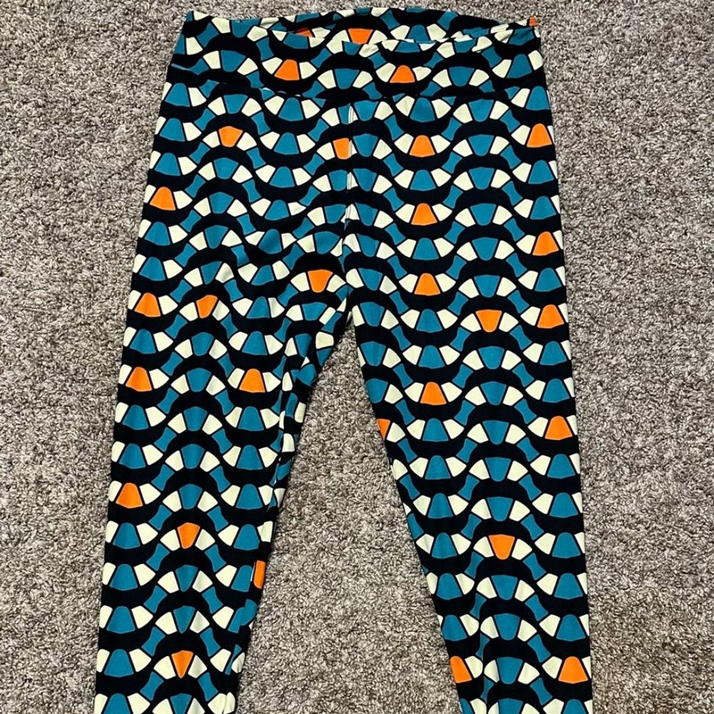 ***LuLaRoe***TC Leggings/Black/Turquoise